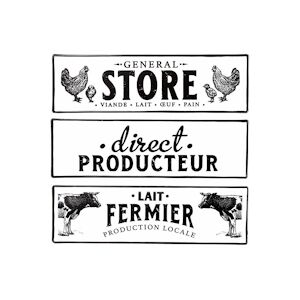 SIL plaque décorative en métal ferme 53x16 cm x 3