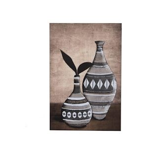 AMADEUS Toile pots ethnique 80x120 cm - Marron Amadeus 120x3 cm