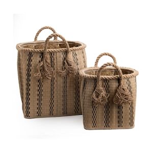 AMADEUS Set de 2 paniers corde loft tribal - Marron Autre Fibre Naturelle Amadeus 40x36 cm