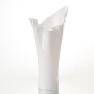 Vase PLISSE ROYAL H:70cm  D:30 cm en verre Blanc -  Autre Verre Lou De Castellane 33x32 cm