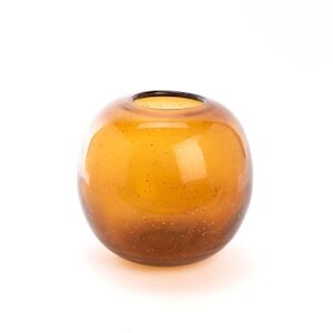 Vase boule Paillette ambre 20 cm -  Orange Rond Verre Lou De Castellane 20x20 cm