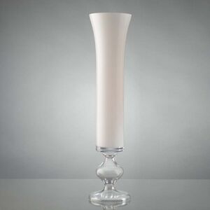 Vase prestige sur pied 100 cm -  Blanc Rond Verre Lou De Castellane 22x22 cm