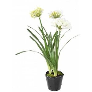 VERT ESPACE plante artificielle agapanthe en motte blanc 90 cm