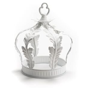 Coupe couronne Acanthe -  Blanc Rond Metal Lou De Castellane 22x21 cm