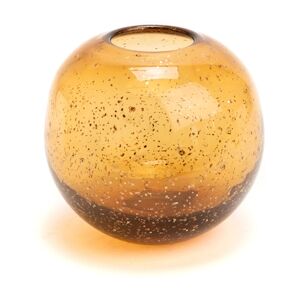 Vase boule Paillette ambre 15 cm -  Orange Rond Verre Lou De Castellane 14.69x14.69 cm