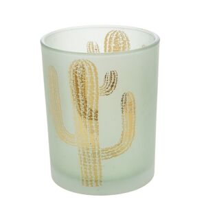 Photophore cactus 12 cm x2 -  Vert Rond Verre Lou De Castellane 10x10 cm