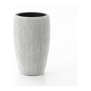 Cache pot Floride 50 cm ivoire -  Blanc Rond Resine Lou De Castellane 32x32 cm