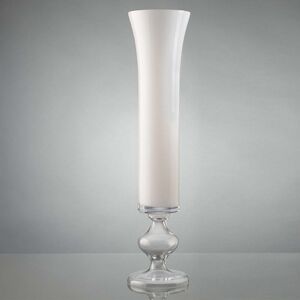 Vase prestige sur pied 80 cm -  Blanc Rond Verre Lou De Castellane 20x20 cm