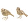 Oiseaux décoratifs dorés en polyrésine (Lot de 2) Amadeus