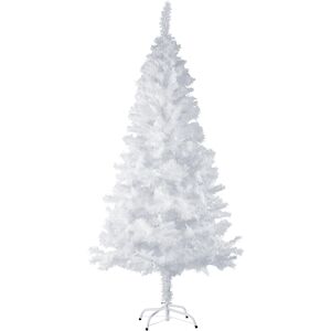 tectake Sapin de Noël artificiel avec support métallique blanc -