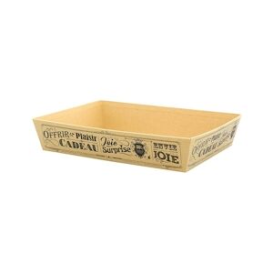 CREAPAK vintage kraft corbeille carton rectangle 36x27x7 cm - carton de 30