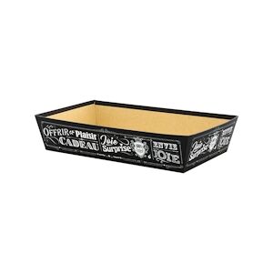 CREAPAK vintage noir corbeille carton rectangle 33x20x7 cm - carton de 30