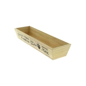 CREAPAK barok corbeille bois naturel rectangle inscriptions noires 42x12.5x7 cm - carton de 40