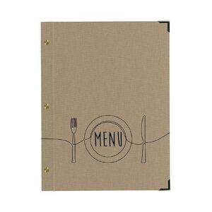 BEQUET Carte des menus 'NATURAL' marquage menu beige 24,5x31,5cm 3 pages x1