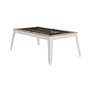 RENE PIERRE Billard Steel Chene Sable Pieds Blanc Drap Slate Grey 203x116x78cm + plateaux table