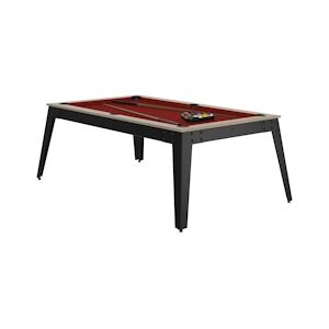 RENE PIERRE Billard Steel Oslo Pieds Gris Drap Rouge 203x116x78cm + plateaux table