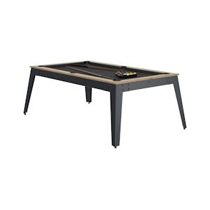 RENE PIERRE Billard Steel Chene Sable Pieds Gris Drap Slate Grey 203x116x78cm + plateaux table