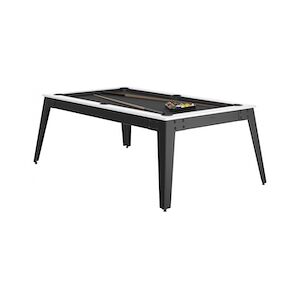 RENE PIERRE Billard Steel Blanc Pieds Gris Drap Slate Grey 203x116x78cm + plateaux table