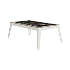 RENE PIERRE Billard Steel Oslo Pieds Blanc Drap Slate Grey 203x116x78cm