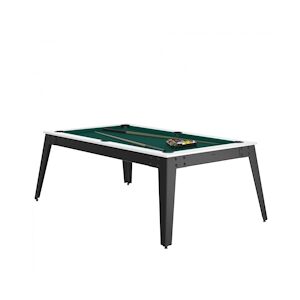 RENE PIERRE Billard Steel Blanc Pieds Gris Drap Vert 203x116x78cm + plateaux table