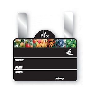 BEQUET Etiquette ardoisée grandes pattes sans roulettes avec disque poids 'FRAICHEUR' neutre noir 13,5x9,5cm x10