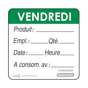 Matfer Rouleau de 500 Étiquette Vendredi vert Matfer - 257005