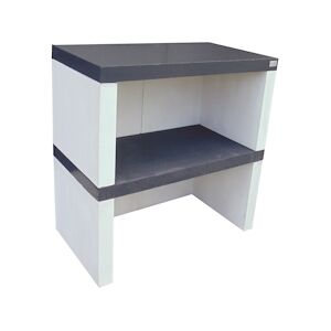 ARTICIMENTOS Module banc WIDE - Module banc simple, en béton, peint en blanc et noir - 86x48x87cm