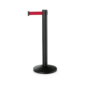 WAS Germany - Poteau de délimitation Largeflex, revêtement par poudre, noir, 4,5 m, rouge, acier inoxydable (1215145)