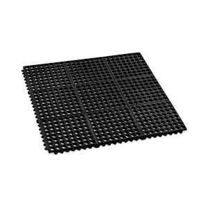 WAS Germany - Système de tapis de sol, système à clic, 91,5 x 91,5 x 1,2 cm, noir, perforé, caoutchouc (9982915)