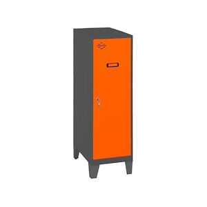 SimonRack Vestiaire métallique mini démonté 1 porte ANTHRACITE/ORANGE 1015x400x500 mm (haut x largeur x profondeur)