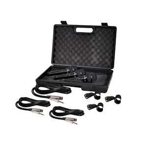 Soundlab Kit de 3 Microphones Dynamiques Soundlab G148KA avec Cordons et Mallette