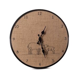 AMADEUS Horloge Diane en jute 35 cm - Marron Rond Métal Amadeus