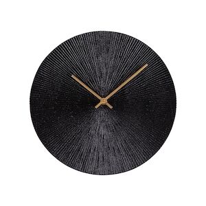 TABLE PASSION Horloge à poser Soleil noir 25 cm en - Rond Métal Table Passion