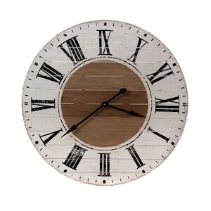 AMADEUS Horloge Julio blanche - Rond Bois Amadeus 99x6.5 cm