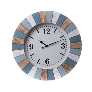 AMADEUS Horloge Océan 60 cm - Bleu Rond Bois Amadeus 60x6 cm