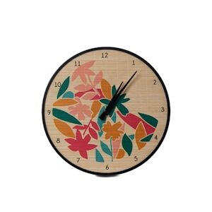 AMADEUS Horloge Luisa Bamboo 35 cm - Multicolore Rond Bois Amadeus 35x3 cm