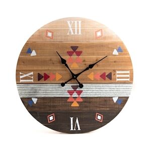 AMADEUS Horloge Colorado - Décoré Rond Bois Amadeus 76x6 cm