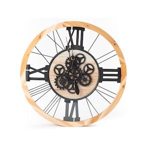 AMADEUS Horloge Oslo 80 cm - Marron Rond Bois Amadeus 79.79x9 cm