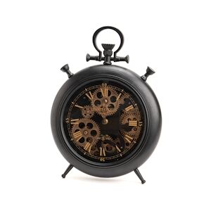 AMADEUS Horloge réveil noire - Rond Métal Amadeus 39x7.5 cm