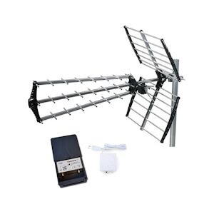 HDSAT Antenne Tnt Trinappe Prémontée Gain 18 Db + Johansson Kit Préampli De Mât Usage Non Intensif Hdsat