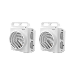 Supra 2x Radiateurs Soufflant 2000w Ip21 Blanc Thermostat Mécanique Usage Non Intensif Supra