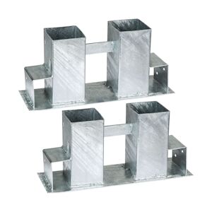 tectake Supports pour porte bûche - argent -402370