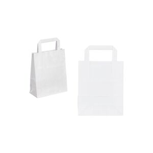 Sac cabas blanc poignées plates 32x22x24