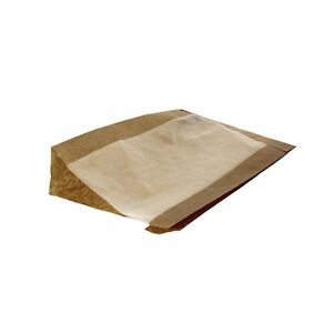 ART Firplast Sac sandwich kraft brun avec Fenêtre en cellulose 250mm x 140mm x 60mm (x1000)