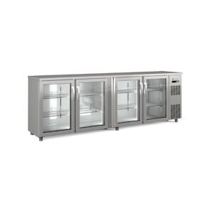 CORECO Arriere Bar 4 Portes Vitrees - +2/+8 - 2565X530X820/880 - Exterieur Inox - Capacite 650L SBIE-250