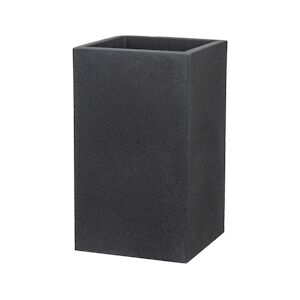 Scheurich C-Cube High 48, vase/pot à fleurs/jardinière, carré, coloris: Stony Black, fabriqué avec du plastique recyclé, pour l’extérieur