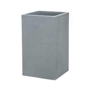 Scheurich C-Cube High 48, vase/pot à fleurs/jardinière, carré, coloris: Stony Grey, fabriqué avec du plastique recyclé, pour l’extérieur