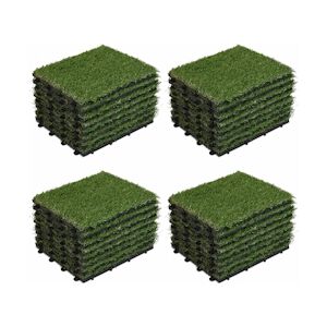 Oviala Business Lot de 32 dalles clipsables gazon artificiel vert - Oviala