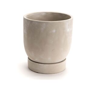 AMADEUS Cache-pot en ciment brut 19.6 cm - Gris Rond Pierre Amadeus 16.8x16.8 cm