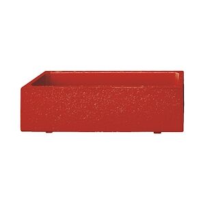 ARTICIMENTOS Jardinière en béton peint rouge - 110x25x28cm